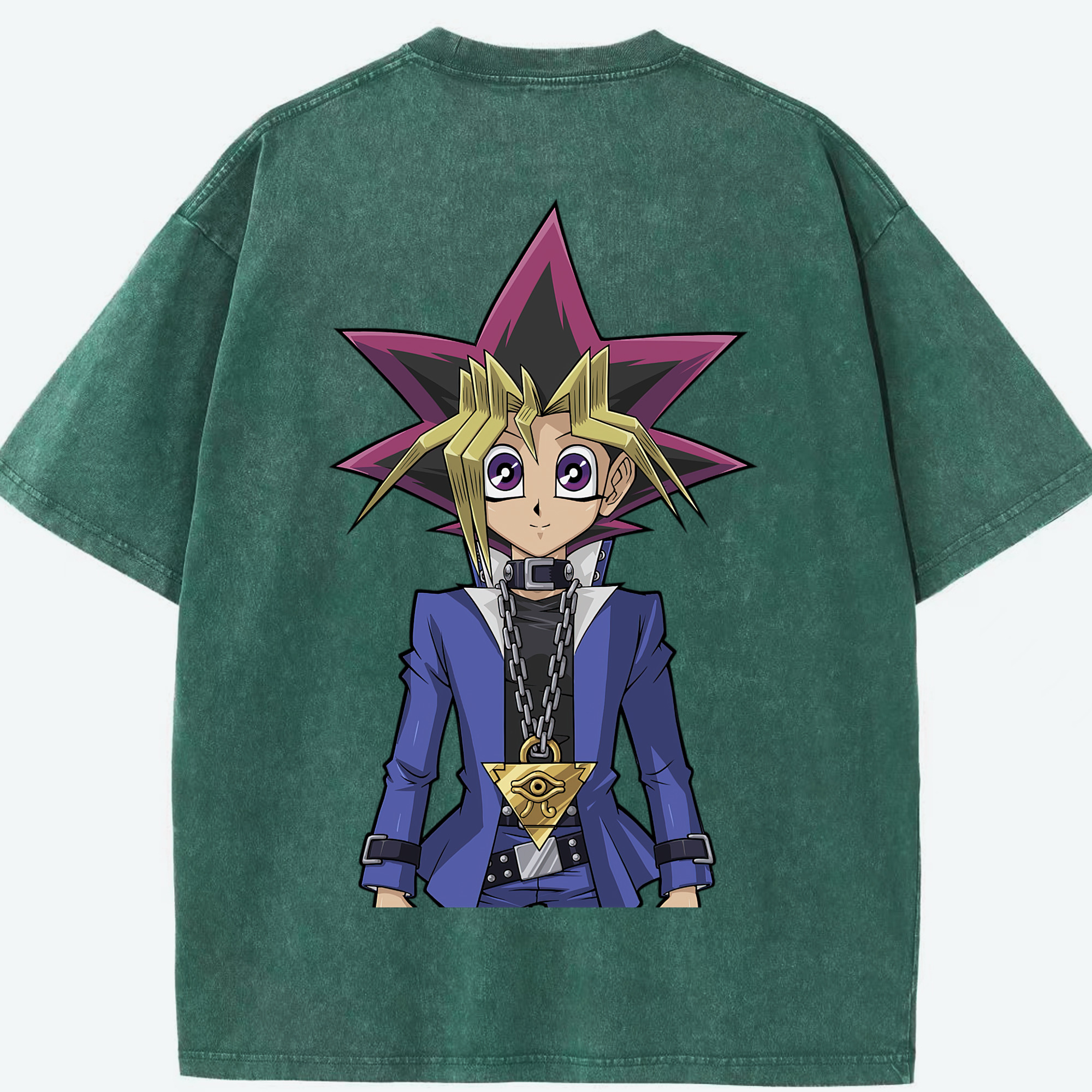 （画像用） 遊☆戯☆王 Yu-Gi-Oh! 綿100% ヴィンテージ風 半袖Tシャツ（背面プリント）